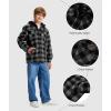 imageZITY Boys Flannel Shirt Jacket Fleece Sherpa Lined Plaid Jackets Unisex Coat Full Zip Hoodie Girls Winter Outwear 615 YearsDark Grey
