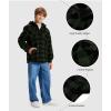 imageZITY Boys Flannel Shirt Jacket Fleece Sherpa Lined Plaid Jackets Unisex Coat Full Zip Hoodie Girls Winter Outwear 615 YearsGreen Black