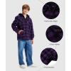 imageZITY Boys Flannel Shirt Jacket Fleece Sherpa Lined Plaid Jackets Unisex Coat Full Zip Hoodie Girls Winter Outwear 615 YearsPurple