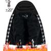 imageZITY Boys Flannel Shirt Jacket Fleece Sherpa Lined Plaid Jackets Unisex Coat Full Zip Hoodie Girls Winter Outwear 615 YearsWhite Black