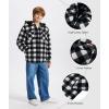 imageZITY Boys Flannel Shirt Jacket Fleece Sherpa Lined Plaid Jackets Unisex Coat Full Zip Hoodie Girls Winter Outwear 615 YearsWhite Black