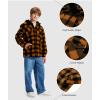 imageZITY Boys Flannel Shirt Jacket Fleece Sherpa Lined Plaid Jackets Unisex Coat Full Zip Hoodie Girls Winter Outwear 615 YearsYellow Black
