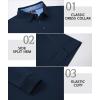imageZITY Long Sleeve Polo Shirts for Men 3 Pack Collared Performance Golf Polos Mens Casual Shirts Moisture Wicking WorkwearBlack  Dark Blue  Dark Grey