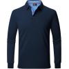 imageZITY Long Sleeve Polo Shirts for Men 3 Pack Collared Performance Golf Polos Mens Casual Shirts Moisture Wicking WorkwearBlack  Dark Blue  Dark Grey