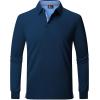 imageZITY Long Sleeve Polo Shirts for Men 3 Pack Collared Performance Golf Polos Mens Casual Shirts Moisture Wicking WorkwearBlack  Navy  Grey
