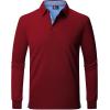 imageZITY Long Sleeve Polo Shirts for Men 3 Pack Collared Performance Golf Polos Mens Casual Shirts Moisture Wicking WorkwearRed  Black  Grey