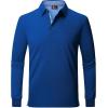 imageZITY Long Sleeve Polo Shirts for Men 3 Pack Collared Performance Golf Polos Mens Casual Shirts Moisture Wicking WorkwearRoyal Blue  Teal  Black