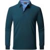 imageZITY Long Sleeve Polo Shirts for Men 3 Pack Collared Performance Golf Polos Mens Casual Shirts Moisture Wicking WorkwearTeal  Deep Blue  Dark Grey