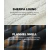 imageZITY Mens Flannel Hooded Jacket Fleece Sherpa Lined Plaid Shirts Jackets Zip Up Sweatshirt Hoodies for Men with 4 PocketsBlack Brown
