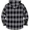 imageZITY Mens Flannel Hooded Jacket Fleece Sherpa Lined Plaid Shirts Jackets Zip Up Sweatshirt Hoodies for Men with 4 PocketsBlack Dark Grey