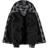 imageZITY Mens Flannel Hooded Jacket Fleece Sherpa Lined Plaid Shirts Jackets Zip Up Sweatshirt Hoodies for Men with 4 PocketsBlack Dark Grey