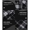 imageZITY Mens Flannel Hooded Jacket Fleece Sherpa Lined Plaid Shirts Jackets Zip Up Sweatshirt Hoodies for Men with 4 PocketsBlack White