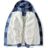 imageZITY Mens Flannel Hooded Jacket Fleece Sherpa Lined Plaid Shirts Jackets Zip Up Sweatshirt Hoodies for Men with 4 PocketsBlue