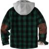 imageZITY Mens Flannel Hooded Jacket Fleece Sherpa Lined Plaid Shirts Jackets Zip Up Sweatshirt Hoodies for Men with 4 PocketsGray Green