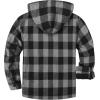 imageZITY Mens Flannel Hooded Jacket Fleece Sherpa Lined Plaid Shirts Jackets Zip Up Sweatshirt Hoodies for Men with 4 PocketsGrey