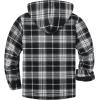 imageZITY Mens Flannel Hooded Jacket Fleece Sherpa Lined Plaid Shirts Jackets Zip Up Sweatshirt Hoodies for Men with 4 PocketsGrey White Black