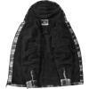 imageZITY Mens Flannel Hooded Jacket Fleece Sherpa Lined Plaid Shirts Jackets Zip Up Sweatshirt Hoodies for Men with 4 PocketsGrey White Black