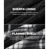imageZITY Mens Flannel Hooded Jacket Fleece Sherpa Lined Plaid Shirts Jackets Zip Up Sweatshirt Hoodies for Men with 4 PocketsGrey White Black