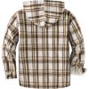 imageZITY Mens Flannel Hooded Jacket Fleece Sherpa Lined Plaid Shirts Jackets Zip Up Sweatshirt Hoodies for Men with 4 PocketsKhaki