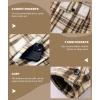 imageZITY Mens Flannel Hooded Jacket Fleece Sherpa Lined Plaid Shirts Jackets Zip Up Sweatshirt Hoodies for Men with 4 PocketsKhaki