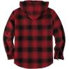 imageZITY Mens Flannel Hooded Jacket Fleece Sherpa Lined Plaid Shirts Jackets Zip Up Sweatshirt Hoodies for Men with 4 PocketsRed