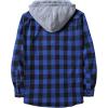 imageZITY Mens Flannel Hoodie Shirts Casual Button Down Plaid Shirt Jackets for Men Long Sleeve Stylish Hooded with PocketBlack Blue