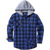 imageZITY Mens Flannel Hoodie Shirts Casual Button Down Plaid Shirt Jackets for Men Long Sleeve Stylish Hooded with PocketBlack Blue