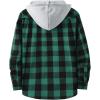 imageZITY Mens Flannel Hoodie Shirts Casual Button Down Plaid Shirt Jackets for Men Long Sleeve Stylish Hooded with PocketBlack Green