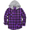 imageZITY Mens Flannel Hoodie Shirts Casual Button Down Plaid Shirt Jackets for Men Long Sleeve Stylish Hooded with PocketBlack Purple