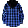 imageZITY Mens Flannel Hoodie Shirts Casual Button Down Plaid Shirt Jackets for Men Long Sleeve Stylish Hooded with PocketBlue