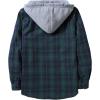 imageZITY Mens Flannel Hoodie Shirts Casual Button Down Plaid Shirt Jackets for Men Long Sleeve Stylish Hooded with PocketBlue Green Navy