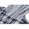imageZITY Mens Flannel Hoodie Shirts Casual Button Down Plaid Shirt Jackets for Men Long Sleeve Stylish Hooded with PocketDark Blue White