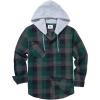 imageZITY Mens Flannel Hoodie Shirts Casual Button Down Plaid Shirt Jackets for Men Long Sleeve Stylish Hooded with PocketGreengray