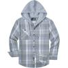 imageZITY Mens Flannel Hoodie Shirts Casual Button Down Plaid Shirt Jackets for Men Long Sleeve Stylish Hooded with PocketGrey