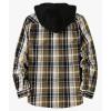 imageZITY Mens Flannel Hoodie Shirts Casual Button Down Plaid Shirt Jackets for Men Long Sleeve Stylish Hooded with PocketMilitary Green Blue