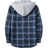 imageZITY Mens Flannel Hoodie Shirts Casual Button Down Plaid Shirt Jackets for Men Long Sleeve Stylish Hooded with PocketNavy