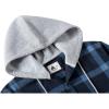 imageZITY Mens Flannel Hoodie Shirts Casual Button Down Plaid Shirt Jackets for Men Long Sleeve Stylish Hooded with PocketNavy