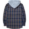 imageZITY Mens Flannel Hoodie Shirts Casual Button Down Plaid Shirt Jackets for Men Long Sleeve Stylish Hooded with PocketNavy Blue Yellow
