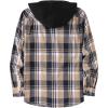 imageZITY Mens Flannel Hoodie Shirts Casual Button Down Plaid Shirt Jackets for Men Long Sleeve Stylish Hooded with PocketNavybeige