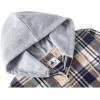 imageZITY Mens Flannel Hoodie Shirts Casual Button Down Plaid Shirt Jackets for Men Long Sleeve Stylish Hooded with PocketNavybeigewhite