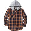 imageZITY Mens Flannel Hoodie Shirts Casual Button Down Plaid Shirt Jackets for Men Long Sleeve Stylish Hooded with PocketOrange Navy