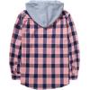 imageZITY Mens Flannel Hoodie Shirts Casual Button Down Plaid Shirt Jackets for Men Long Sleeve Stylish Hooded with PocketPink