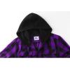 imageZITY Mens Flannel Hoodie Shirts Casual Button Down Plaid Shirt Jackets for Men Long Sleeve Stylish Hooded with PocketPurple
