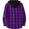 imageZITY Mens Flannel Hoodie Shirts Casual Button Down Plaid Shirt Jackets for Men Long Sleeve Stylish Hooded with PocketPurple