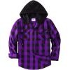imageZITY Mens Flannel Hoodie Shirts Casual Button Down Plaid Shirt Jackets for Men Long Sleeve Stylish Hooded with PocketPurple
