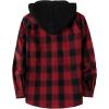 imageZITY Mens Flannel Hoodie Shirts Casual Button Down Plaid Shirt Jackets for Men Long Sleeve Stylish Hooded with PocketRed Black