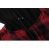 imageZITY Mens Flannel Hoodie Shirts Casual Button Down Plaid Shirt Jackets for Men Long Sleeve Stylish Hooded with PocketRed Black