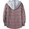 imageZITY Mens Flannel Hoodie Shirts Casual Button Down Plaid Shirt Jackets for Men Long Sleeve Stylish Hooded with PocketRedgray