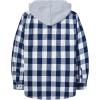 imageZITY Mens Flannel Hoodie Shirts Casual Button Down Plaid Shirt Jackets for Men Long Sleeve Stylish Hooded with PocketRoyalblue White