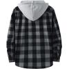 imageZITY Mens Flannel Hoodie Shirts Casual Button Down Plaid Shirt Jackets for Men Long Sleeve Stylish Hooded with PocketWhite
